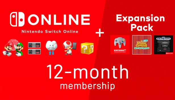Suscripción individual + Pack expansión 12 meses para Nintendo Suscripción individual + Pack expansión 12 meses para Nintendo