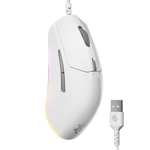 Carátula de SteelSeries Rival 3 Gen 2 - Raton Gaming - Sensor óptico TrueMove Core de 8500 dpi - Durabilidad de 60 M de clics - Baja latencia - 77g de Peso - Deslizadores 100% PTFE - RGB - Blanco para PC Carátula de SteelSeries Rival 3 Gen 2 - Raton Gaming - Sensor óptico TrueMove Core de 8500 dpi - Durabilidad de 60 M de clics - Baja latencia - 77g de Peso - Deslizadores 100% PTFE - RGB - Blanco para PC