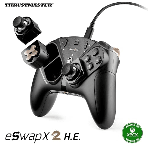 Carátula de Thrustmaster ESWAP X2 H.E – Gamepad Modular para Juegos de E-sports con Mini-Sticks Anti-Deriva H.E.A.R.T. (Hall Effect) – Co para Multiplataforma