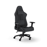 Carátula de Corsair TC100 Relaxed Silla para Juegos - Fabric - Diseño Inspirado en Las Carreras - Cojín Lumbar - Almohada Cervical Extraíble de Espuma Viscoelástica - Reposabrazos Ajustables - Gris y Negro