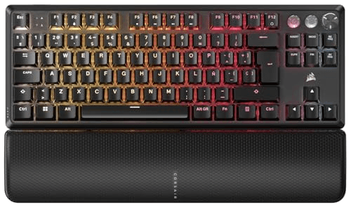 Carátula de CORSAIR K70 PRO TKL RGB Teclado mecánico - Interruptores Ajustables MGX Hyperdrive Pre-Lubricados, QWERTY – Negro para PC