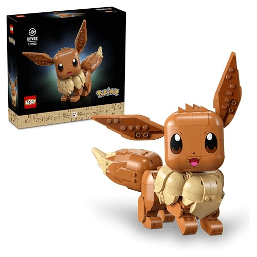 Carátula de LEGO Pokémon Eevee - Kit de Construcción para Adultos - Maqueta 3D de Puzzle Anime - Figura Articulada con Extremidades, Orejas y Cola Móviles - Decoración de la Habitación - Regalo Gamer - 72151 para Nintendo