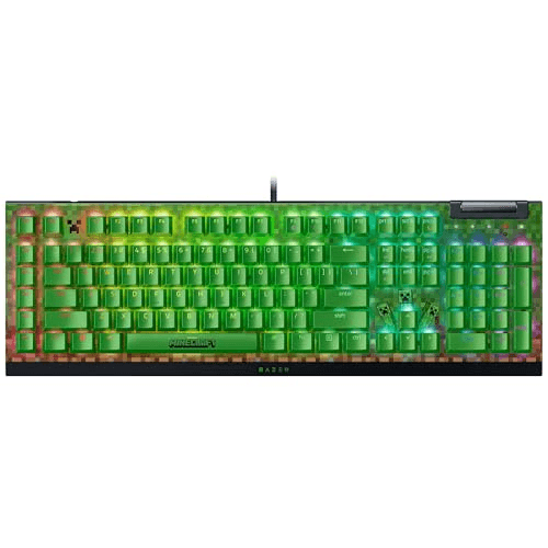 Carátula de Razer BlackWidow V4 X Minecraft Edition - Teclado mecánico para Juegos - RGB (mecánicos clicky Verde, 6 Teclas Macro dedicadas, Teclas ABS de Doble Disparo) US Layout | Minecraft para PC