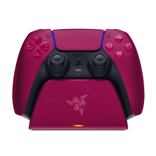 Carátula de Razer Universal Quick Charging Stand - Para el mando DualSense de PlayStation 5 (carga rápida, diseño de soporte curvo, alimentación USB, navegación con una sola mano) Rojo cósmico Carátula de Razer Universal Quick Charging Stand - Para el mando DualSense de PlayStation 5 (carga rápida, diseño de soporte curvo, alimentación USB, navegación con una sola mano) Rojo cósmico