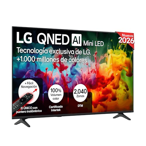 Carátula de LG 55QNED70B6C - Smart TV QNED MiniLED AI 55" 4K Sin Reflejos 94%, 2026 para Multiplataforma