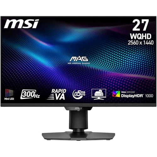 Carátula de MSI mag 274QPF X30MV, 27 Fulgadas, WQHD, 2560x1440, Monitor Gaming, Rapid VA, 300Hz, 0.5ms, DisplayHDR 1000, Mini-LED, HDMI 2.1, DP 1.4a, Inclinación/Altura Ajustable, Negro para PC Carátula de MSI mag 274QPF X30MV, 27 Fulgadas, WQHD, 2560x1440, Monitor Gaming, Rapid VA, 300Hz, 0.5ms, DisplayHDR 1000, Mini-LED, HDMI 2.1, DP 1.4a, Inclinación/Altura Ajustable, Negro para PC
