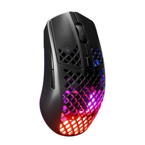 Carátula de SteelSeries Aerox 3 Wireless - Ratón gaming perforado RGB - Diseño ultraligero resistente al agua - Sensor óptico TrueMove Ai para PC Carátula de SteelSeries Aerox 3 Wireless - Ratón gaming perforado RGB - Diseño ultraligero resistente al agua - Sensor óptico TrueMove Ai para PC