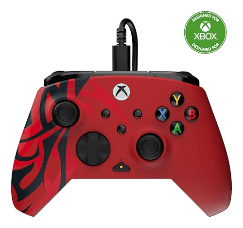 Carátula de Turtle Beach Rematch Advanced Spirit Red Mando de juego con cable - Con licencia para Xbox con botones reemplazables, gatillo
