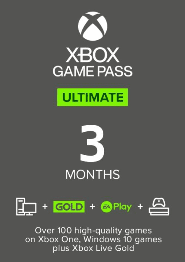 Carátula de 3 Month Xbox Game Pass Ultimate Xbox One / PC (EU) para Multiplataforma