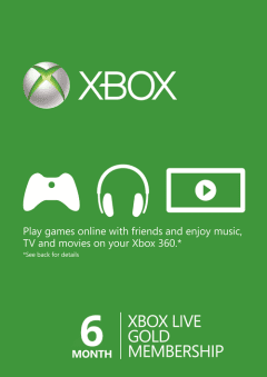 Carátula de 6 meses Xbox Live Gold Xbox Series One y 360 Carátula de 6 meses Xbox Live Gold Xbox Series One y 360