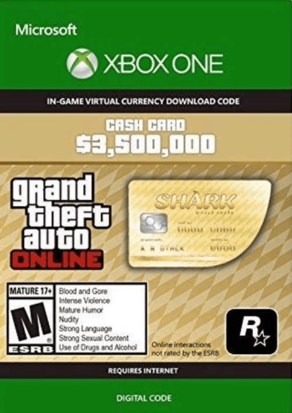 Carátula de Grand Theft Auto V - Whale Shark Cash Card Xbox One (EU)