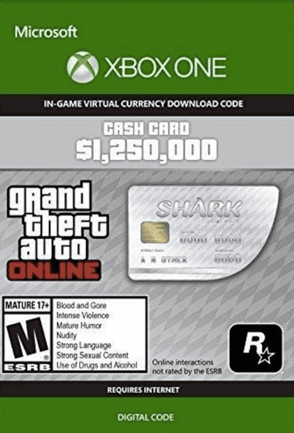 Carátula de GTA V 5 Great White Shark Cash Card - Xbox One Digital Code