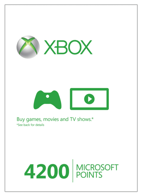 Carátula de Xbox Live 4200 Microsoft Points (Xbox 360) Carátula de Xbox Live 4200 Microsoft Points (Xbox 360)