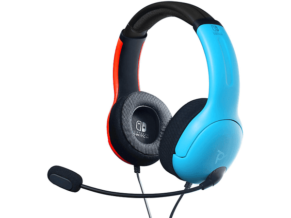 Carátula de Auriculares gaming - PDP LVL40, Con Cable, Micrófono, Para Nintendo Switch, Rojo y Azul Neón Carátula de Auriculares gaming - PDP LVL40, Con Cable, Micrófono, Para Nintendo Switch, Rojo y Azul Neón
